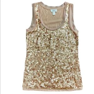 LOFT Gold Sequin Tank Top